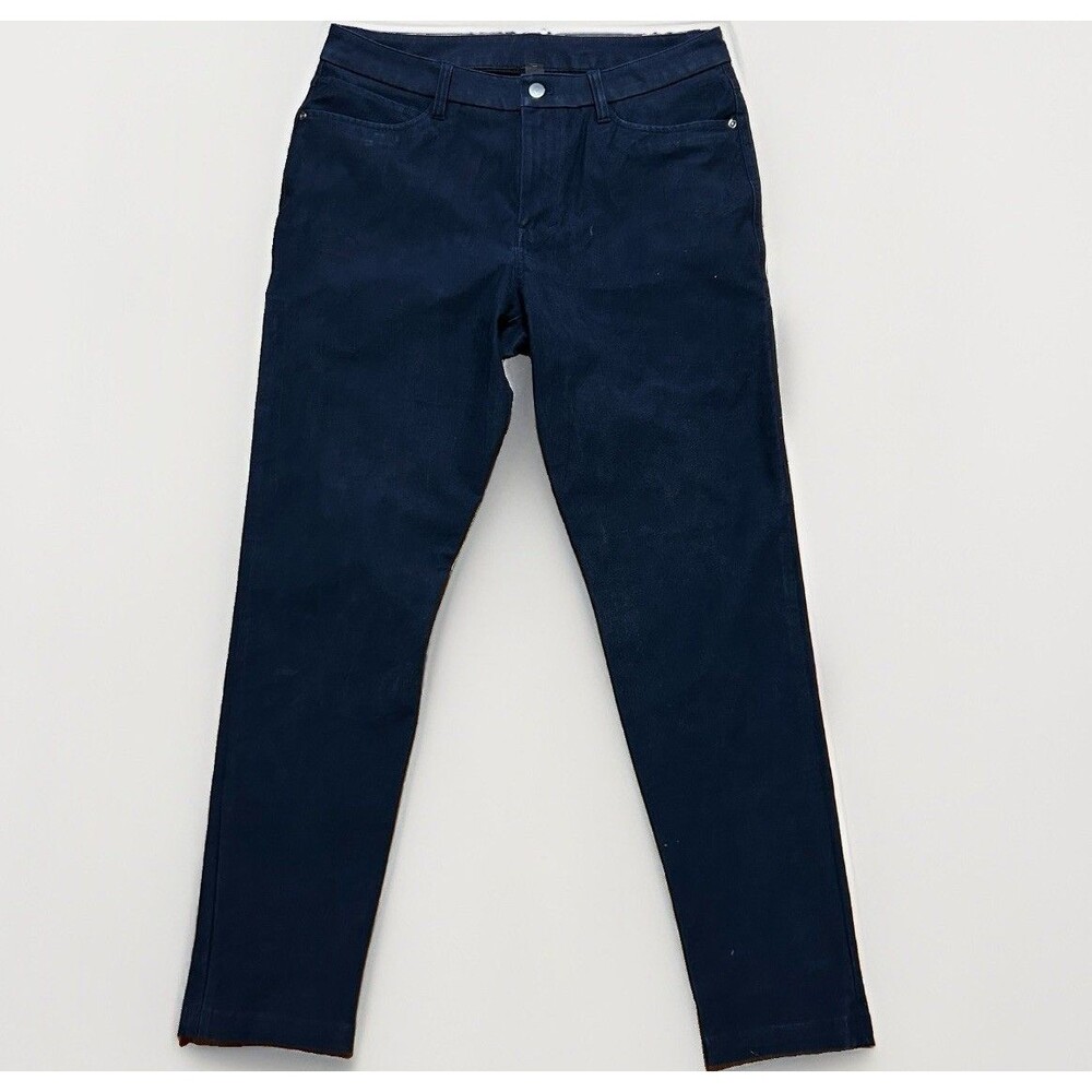 Lululemon Canvas ABC Pants Mens Size 31x30 Navy Blue Slim Fit Utilitech Chino